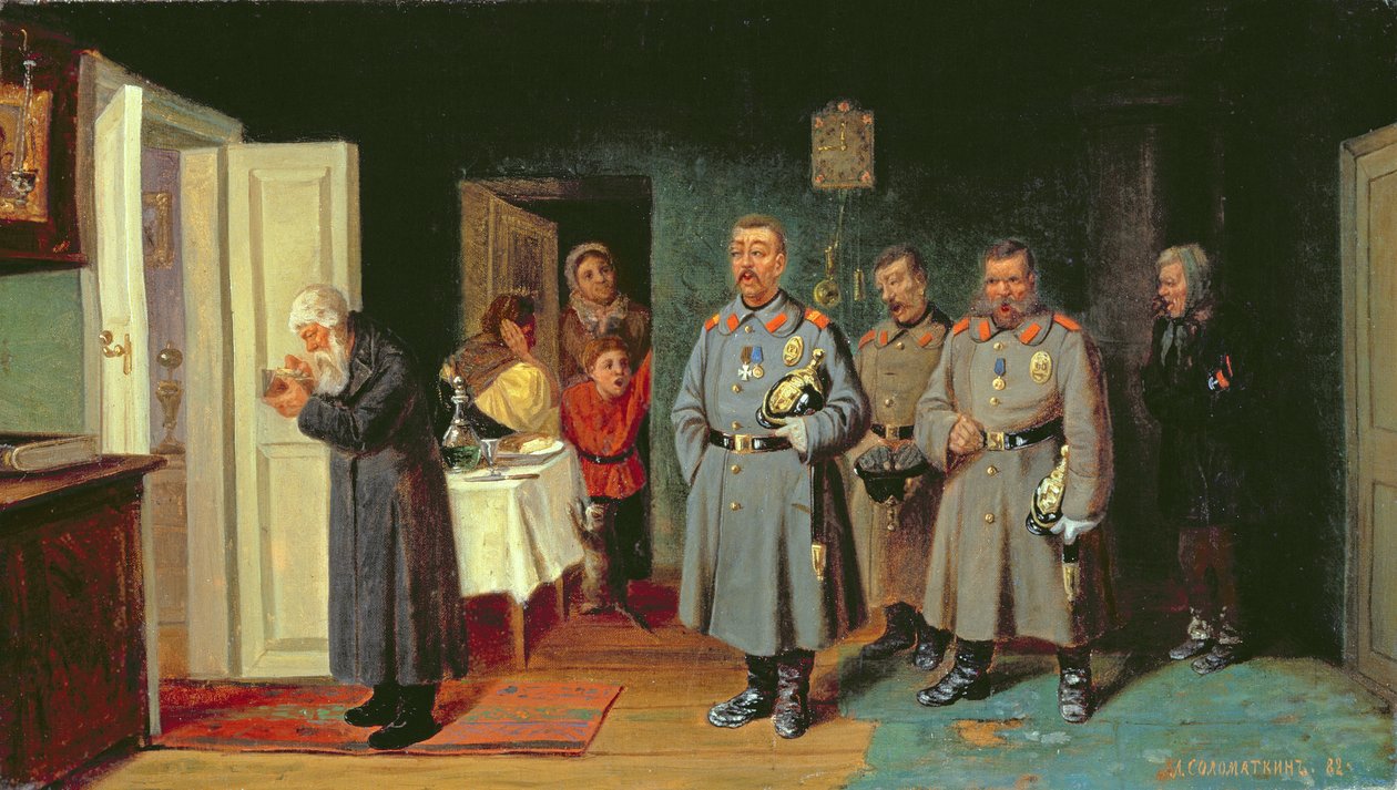 Policisté zpívají koledy, 1867 od Leonid Ivanovich Solomatkin