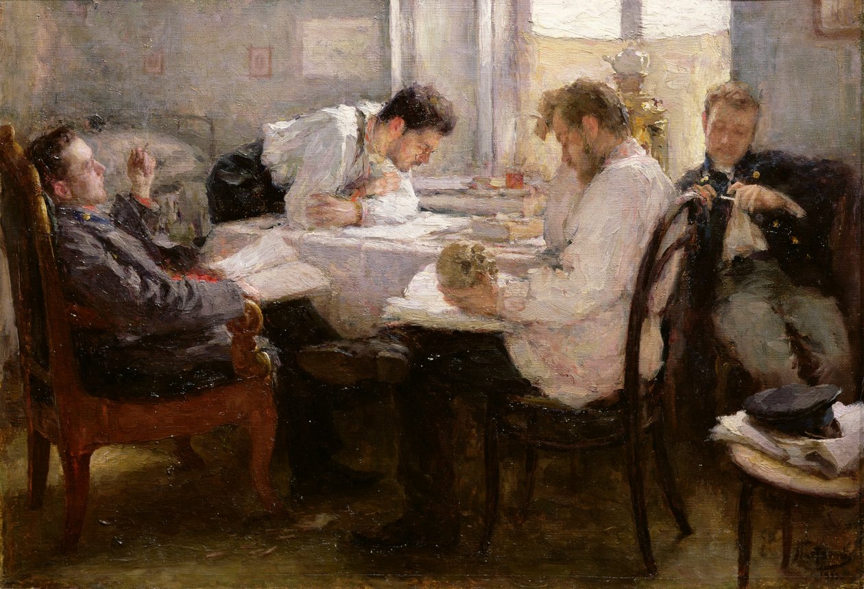 Noc před zkouškou, 1935 od Leonid Osipovic Pasternak