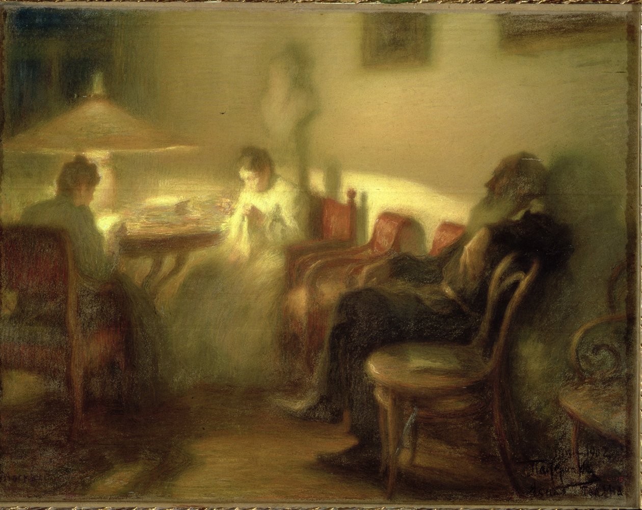 Spisovatel Lev Nikolajevič Tolstoj (1828-1910) se svou rodinou v Yasnaya Polyana, 1902 (pastel na papíře) od Leonid Osipovic Pasternak