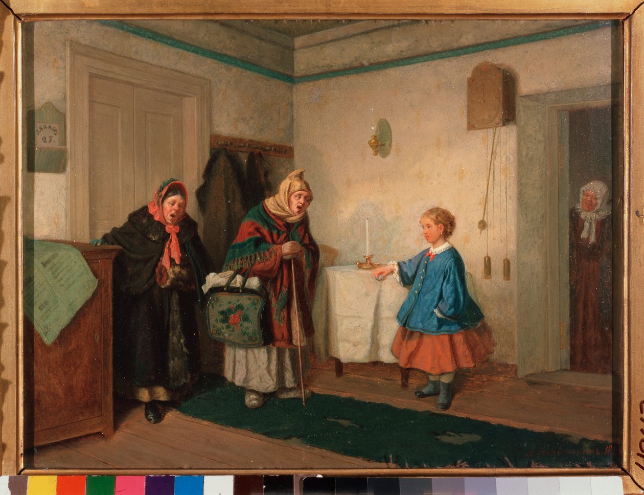 Žebráci zpěváci. Obraz Leonida Ivanoviče Solomatkina (1837-1883), olej na plátně od Leonid Ivanovich Solomatkin