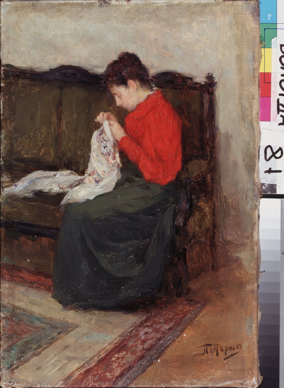 V práci. Obraz Leonida Osipoviče Pasternaka (1862-1945), olej na plátně. Ruské umění 19.-20. století, moderní umění. Oblastní umělecká galerie, Vologda (Rusko). od Leonid Osipovic Pasternak