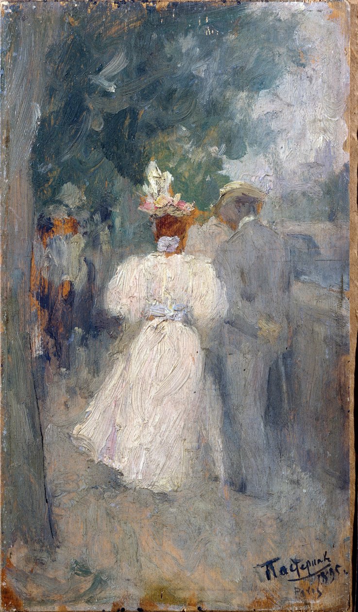 pařížský bulvár. Obraz Leonida Osipoviče Pasternaka (1862-1945) od Leonid Osipovic Pasternak