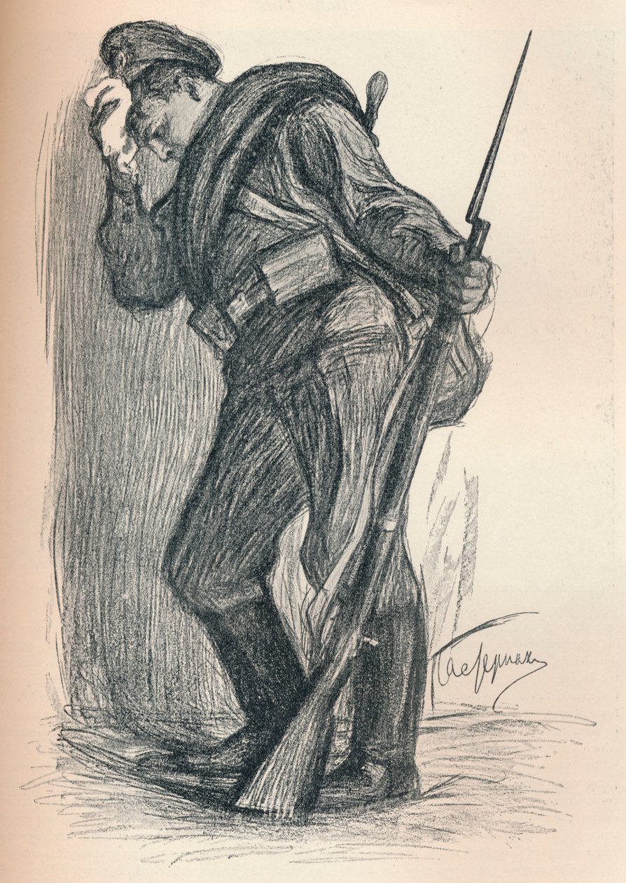 Kresba pro plakát válečného fondu, c1914 od Leonid Osipovic Pasternak