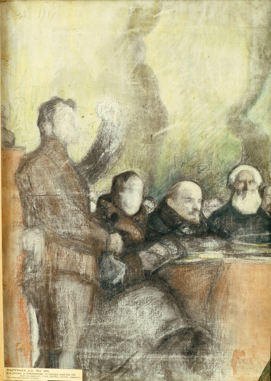 Lenin na sedmém celoruském sjezdu sovětů v prosinci 1919, 1919 od Leonid Osipovic Pasternak