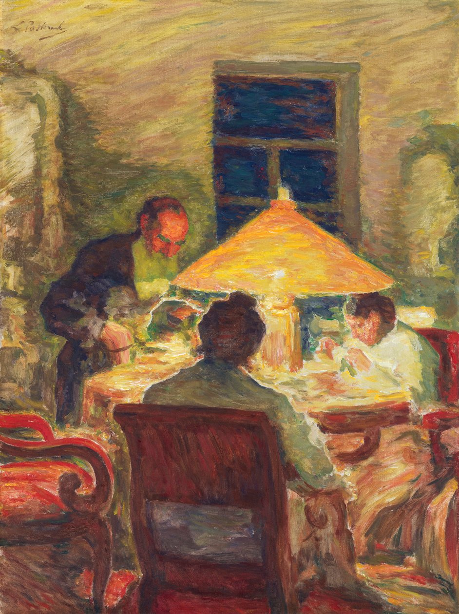 Lev Tolstoj s rodinou, Pasternak, Leonid Osipovič (1862-1945). Olej na plátně od Leonid Osipovic Pasternak