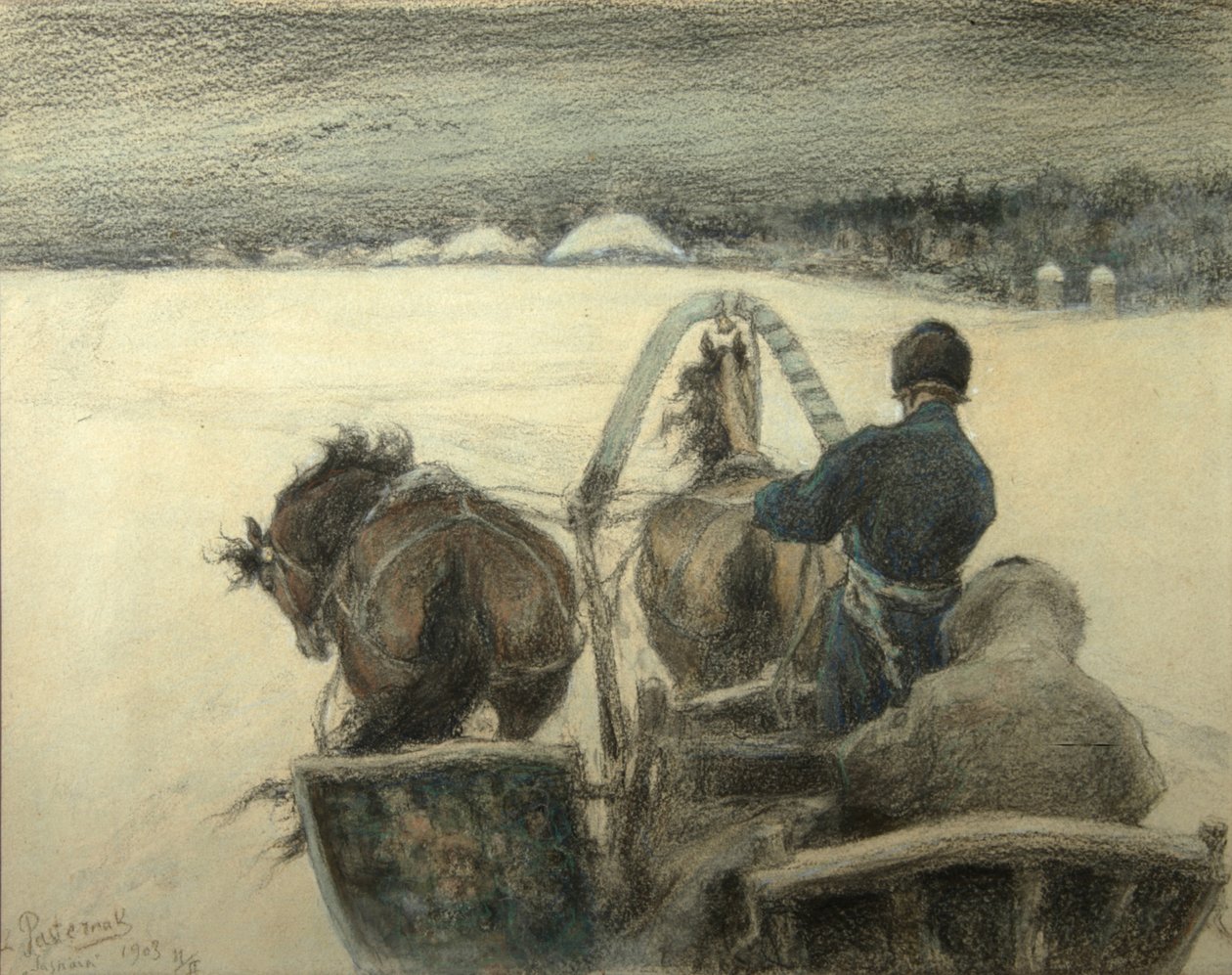 Na cestě do Yasnaya Polyana, 1903 od Leonid Osipovic Pasternak