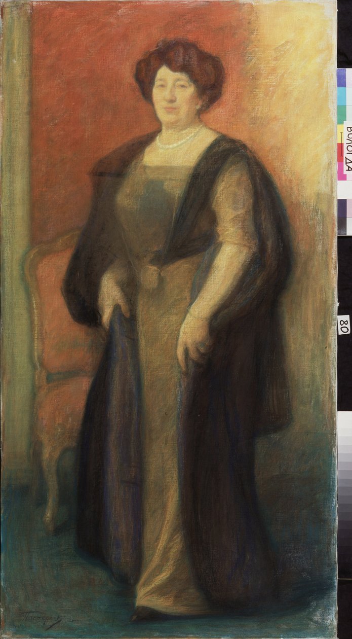 Portrét Anny Vysotské (?). Dílo Leonida Osipoviče Pasternaka (1862-1945), pastel na kartonu od Leonid Osipovic Pasternak