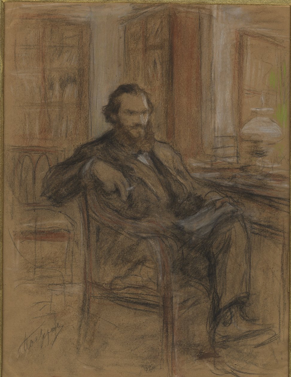 Leo Tolstoy během práce na románu Vojna a mír, 1893-1903. od Leonid Osipovich Pasternak