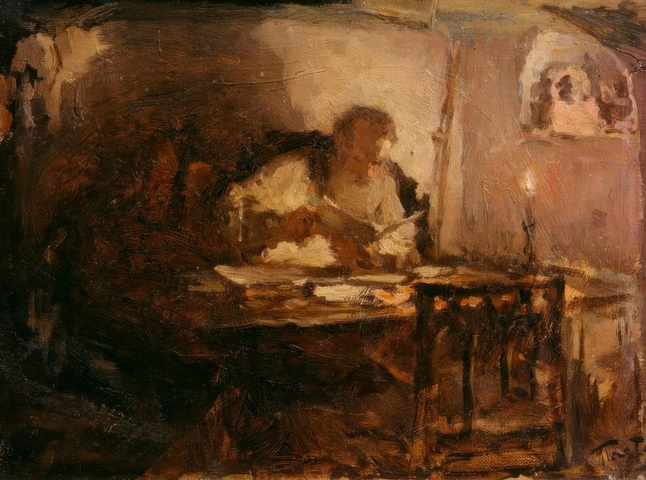 Lev Tolstoj ve své pracovně od Leonid Osipovic Pasternak