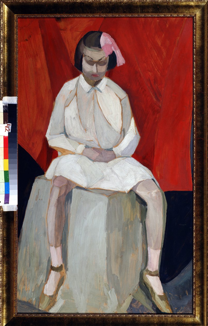"La petite filet sir un tsube" Peinture de Leonid Terentiyevich Chupyatov (Chupiatov) (1890-1941) 1920 environ Collection prive od Leonid Terentlevich Chupyatov