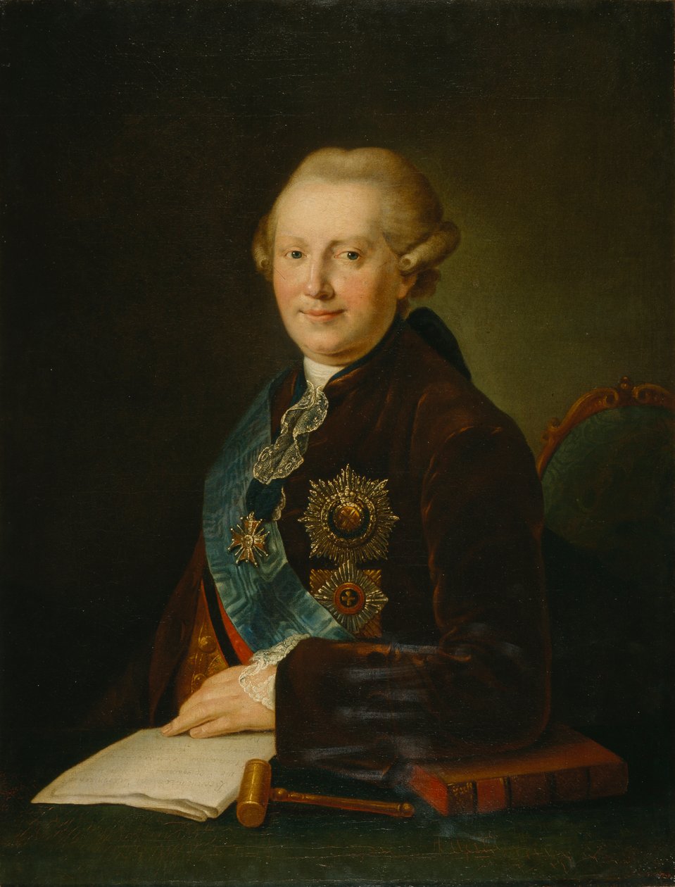 Portrét prince Alexandra Alexejeviče Vjazemského 1727-1793, 80. léta od Leonty Semyonovich Miropolsky