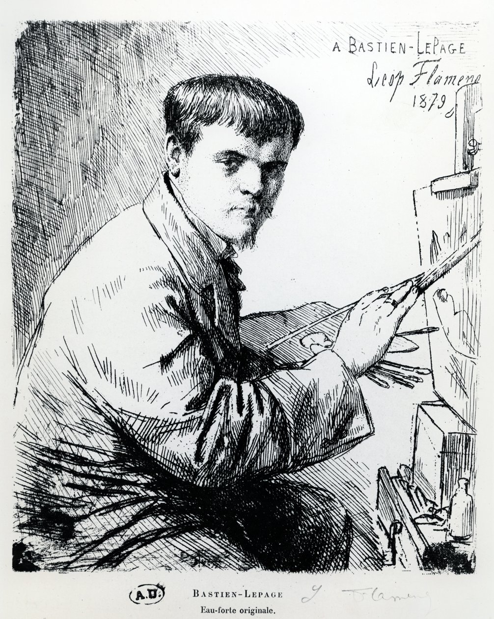 Portrét Julese Bastiena-Lepage, 1879 od Leopold Flameng