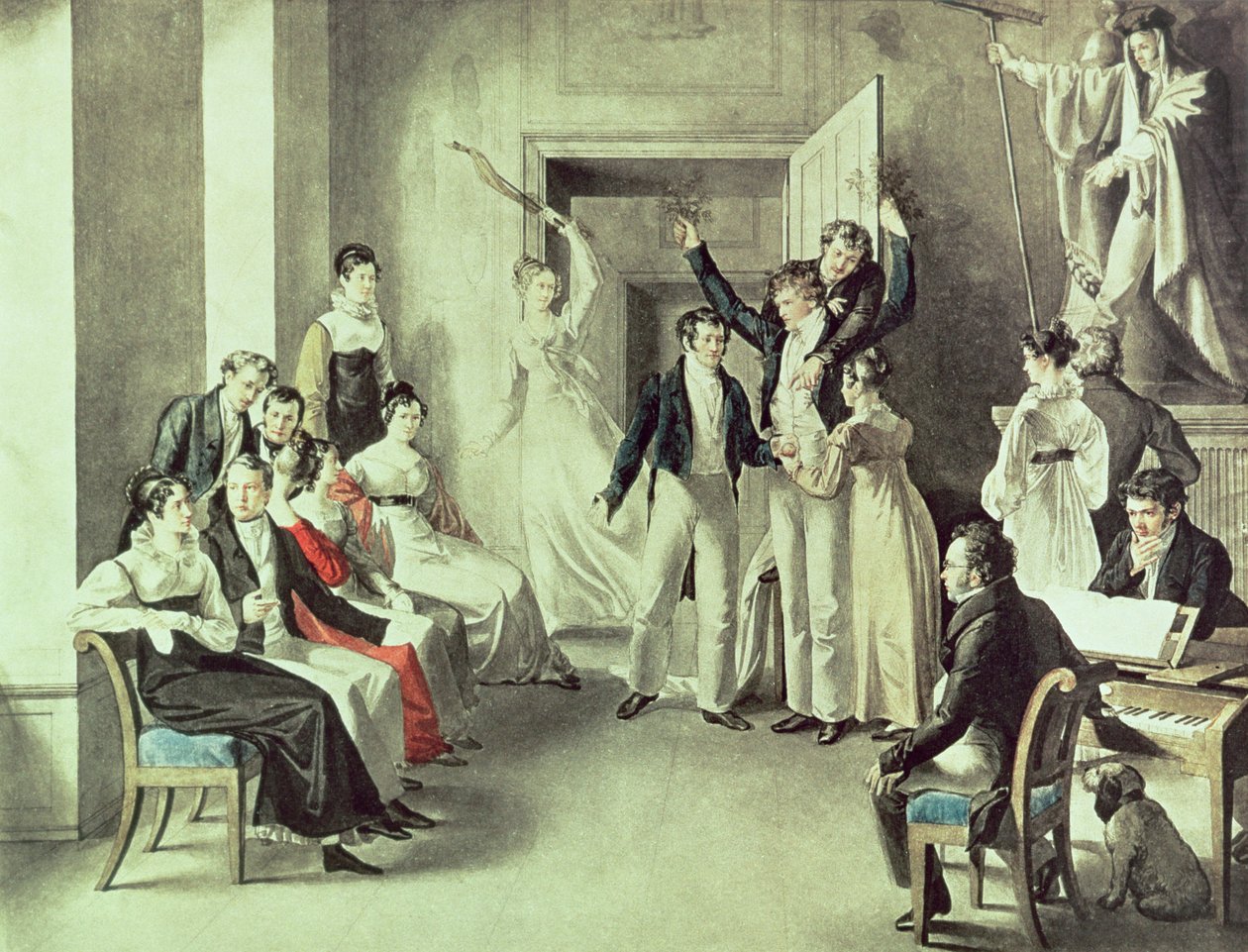 Rodina Franze Petera Schuberta (1797-1828) hrající hry od Leopold Kupelwieser