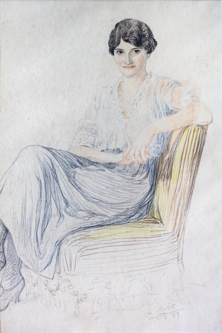 Portrét Lise Bonnefonové od Leopold (1872-1947) Lelee