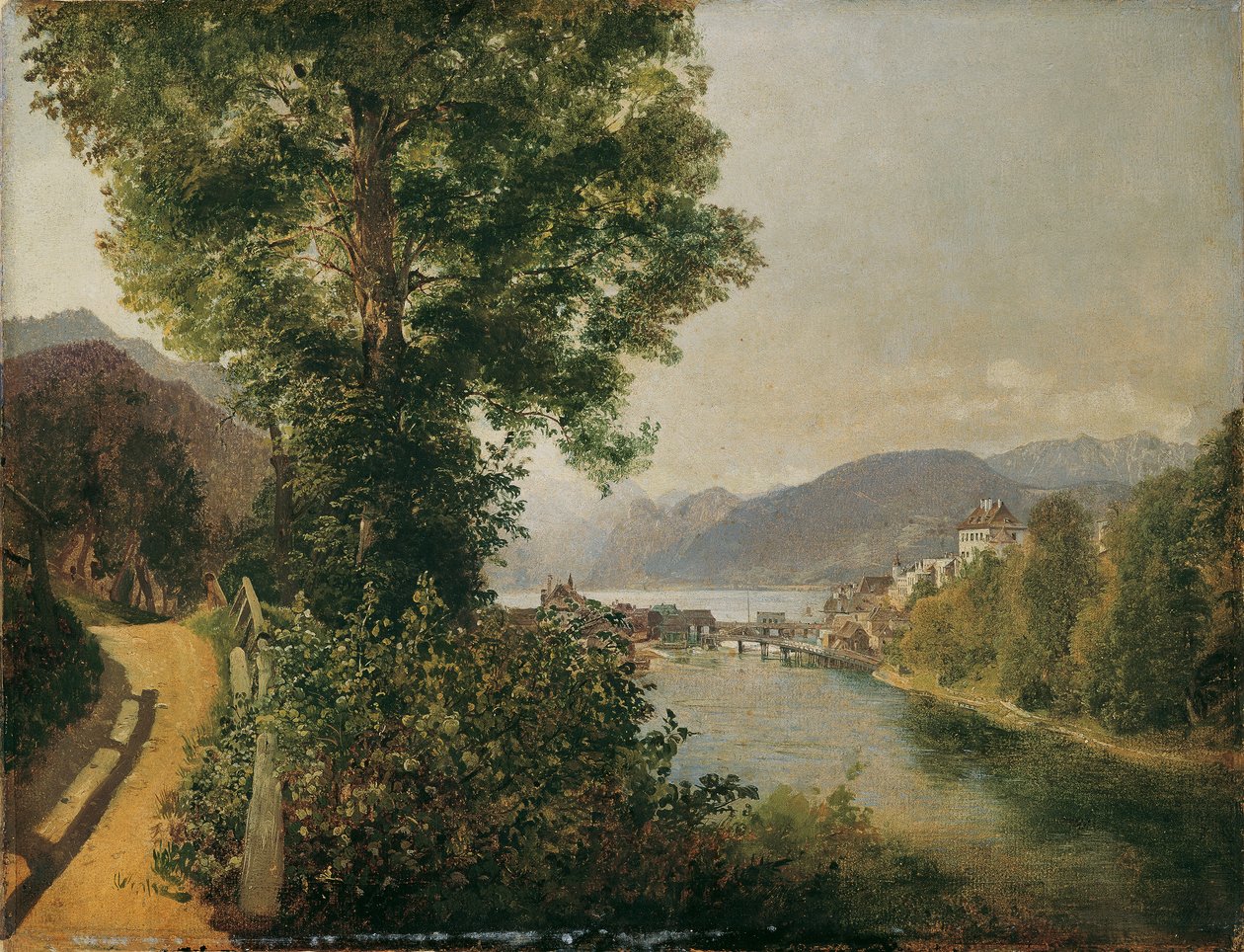 Pohled na Traunsee z Traunu u Gmundenu od Leopold Blonder