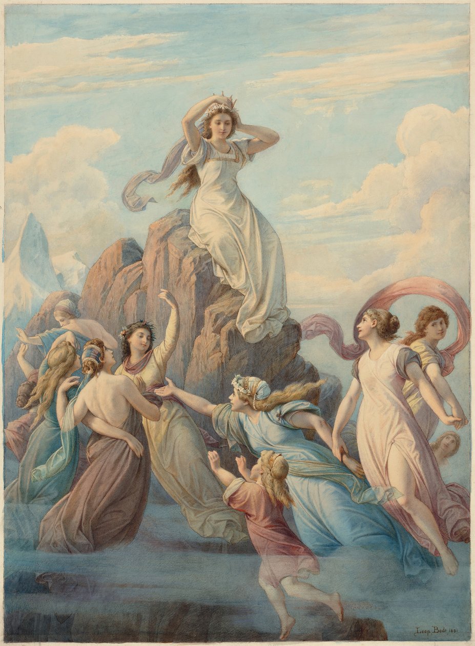 Berglied Mountain Song podle Friedricha Schillera, 1881. od Leopold Bode