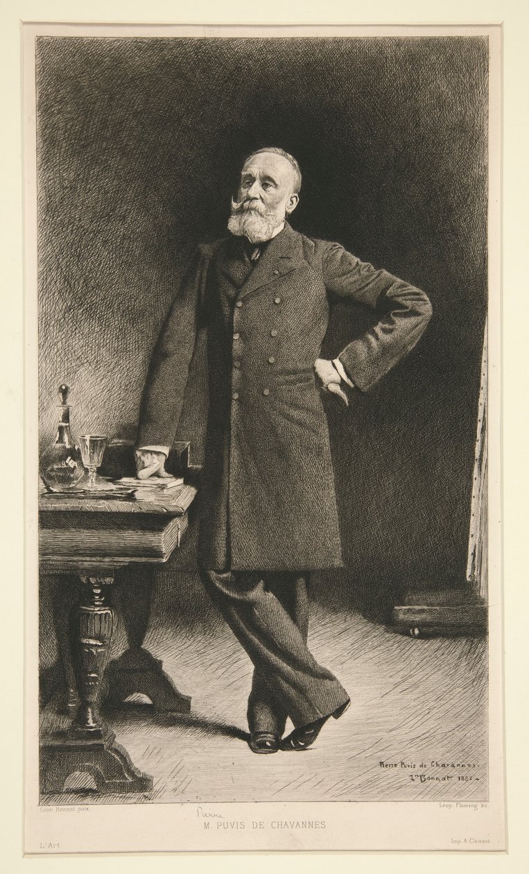 Portrét Pierra Puvise de Chavannes od Leopold Flameng