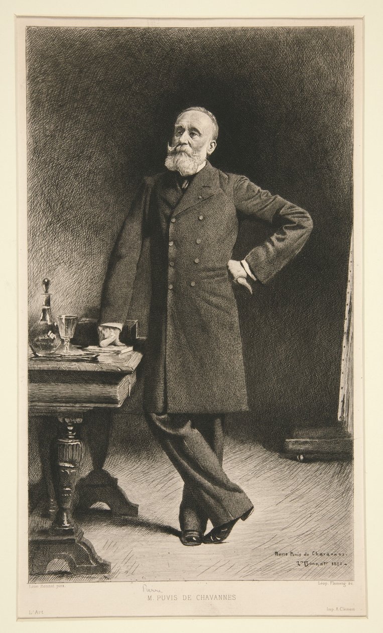 Portrét Pierra Puvis de Chavannes od Leopold Flameng