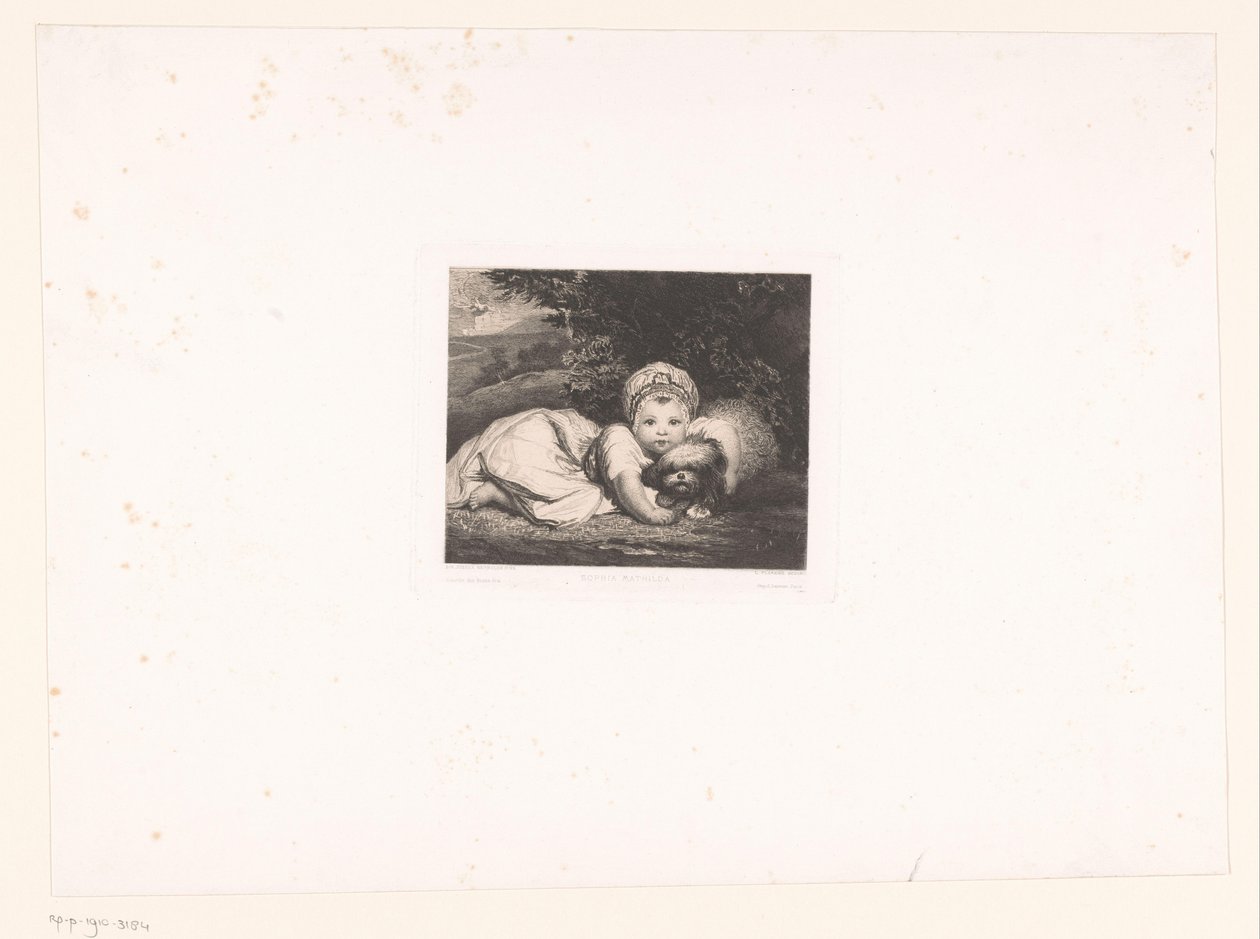 Princezna Sophia Matilda z Gloucesteru se svým psem od Leopold Flameng