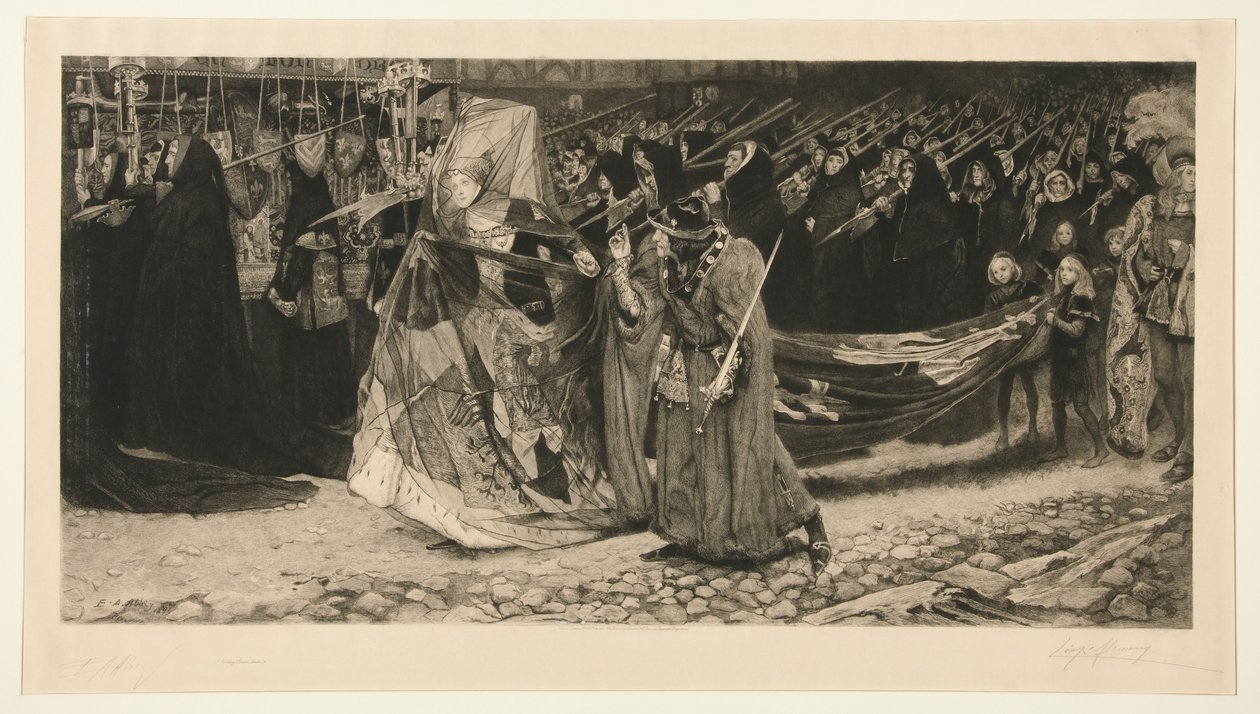 Richard, vévoda z Gloucesteru, a lady Anna od Leopold Flameng