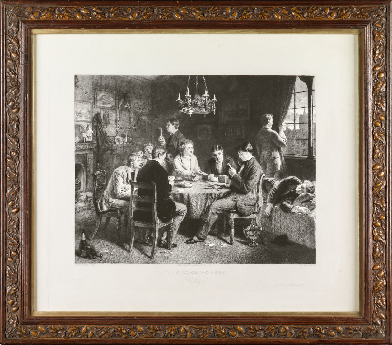 The Road to Ruin: College (lept) od Leopold Flameng