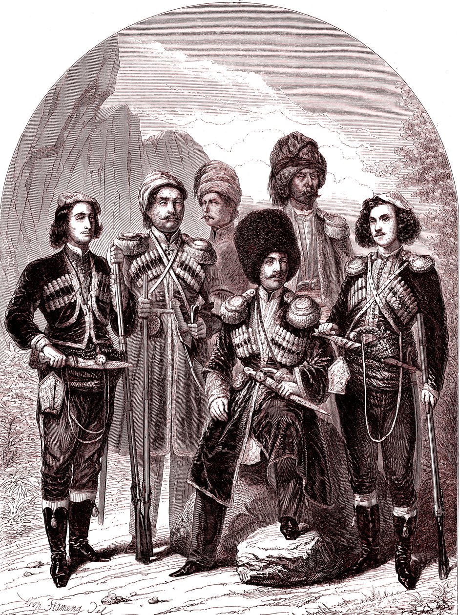 Zakavkazsko a Gruzie. Rusko v roce 1865. (rytina) od Leopold Flameng