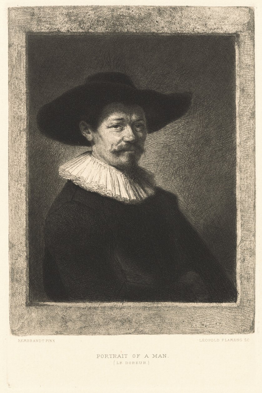 Portrét muže (The Gilder) od Leopold Flameng after Rembrandt van Rijn