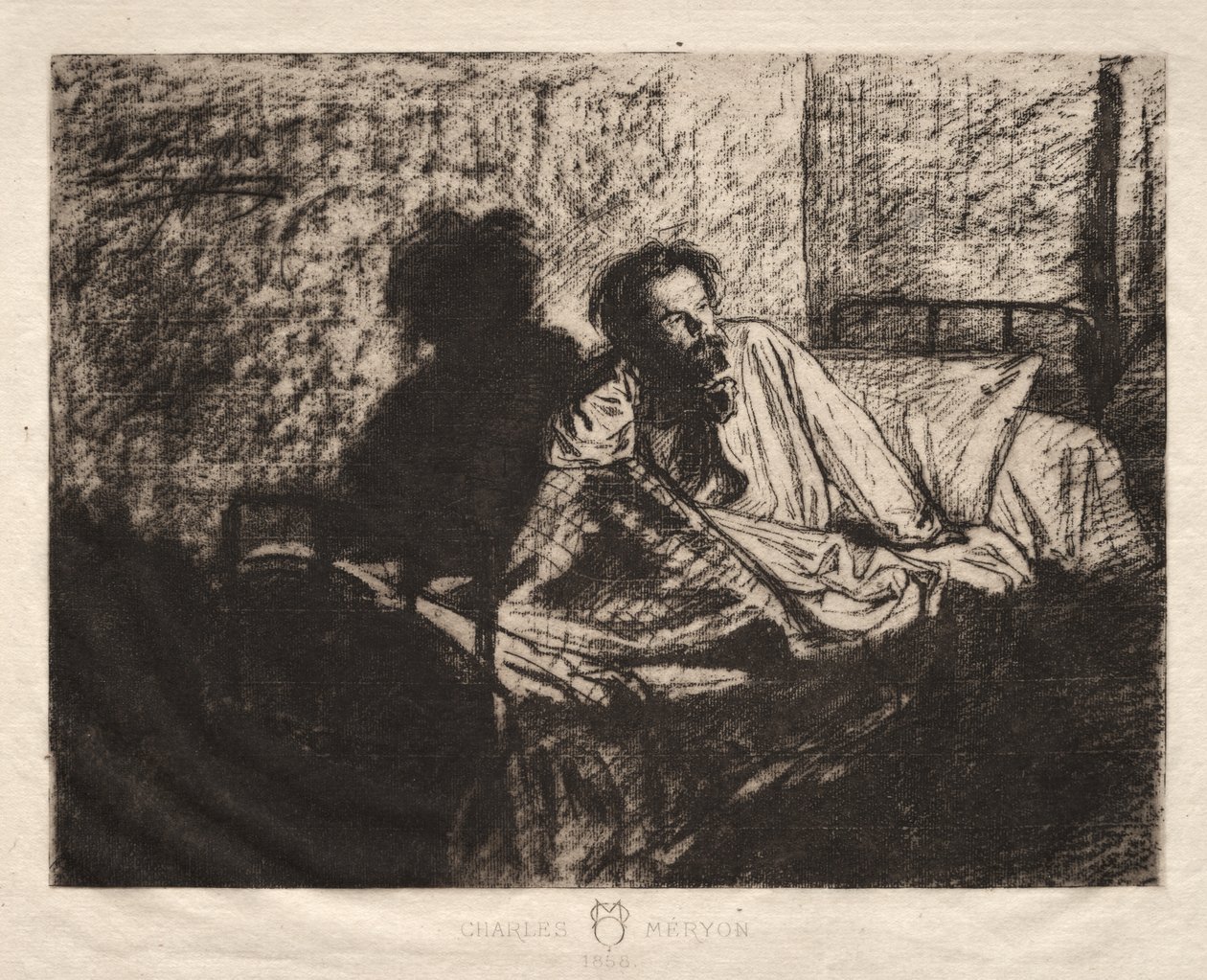 Portrét Meryon sedící v posteli od Leopold Fleming