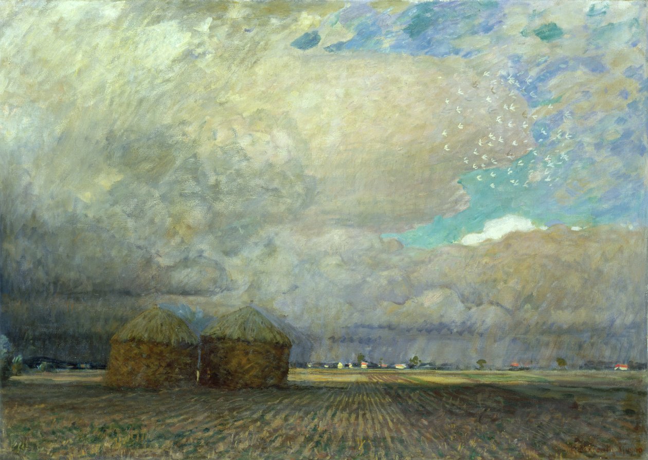 Krajina s chatami, 1900 od Leopold Karl Walter von Kalckreuth
