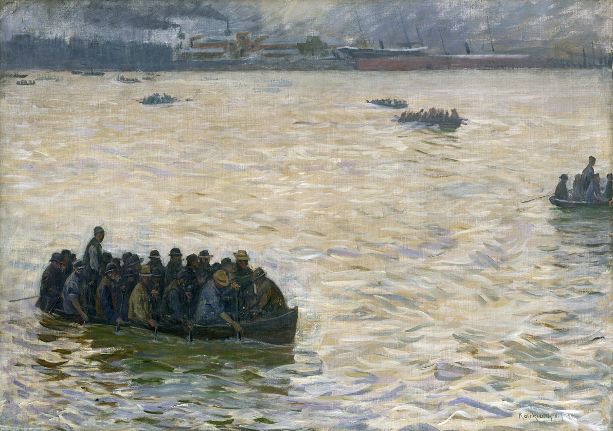 Loděnice vracející se domů na Labi, 1894 od Leopold Karl Walter von Kalckreuth