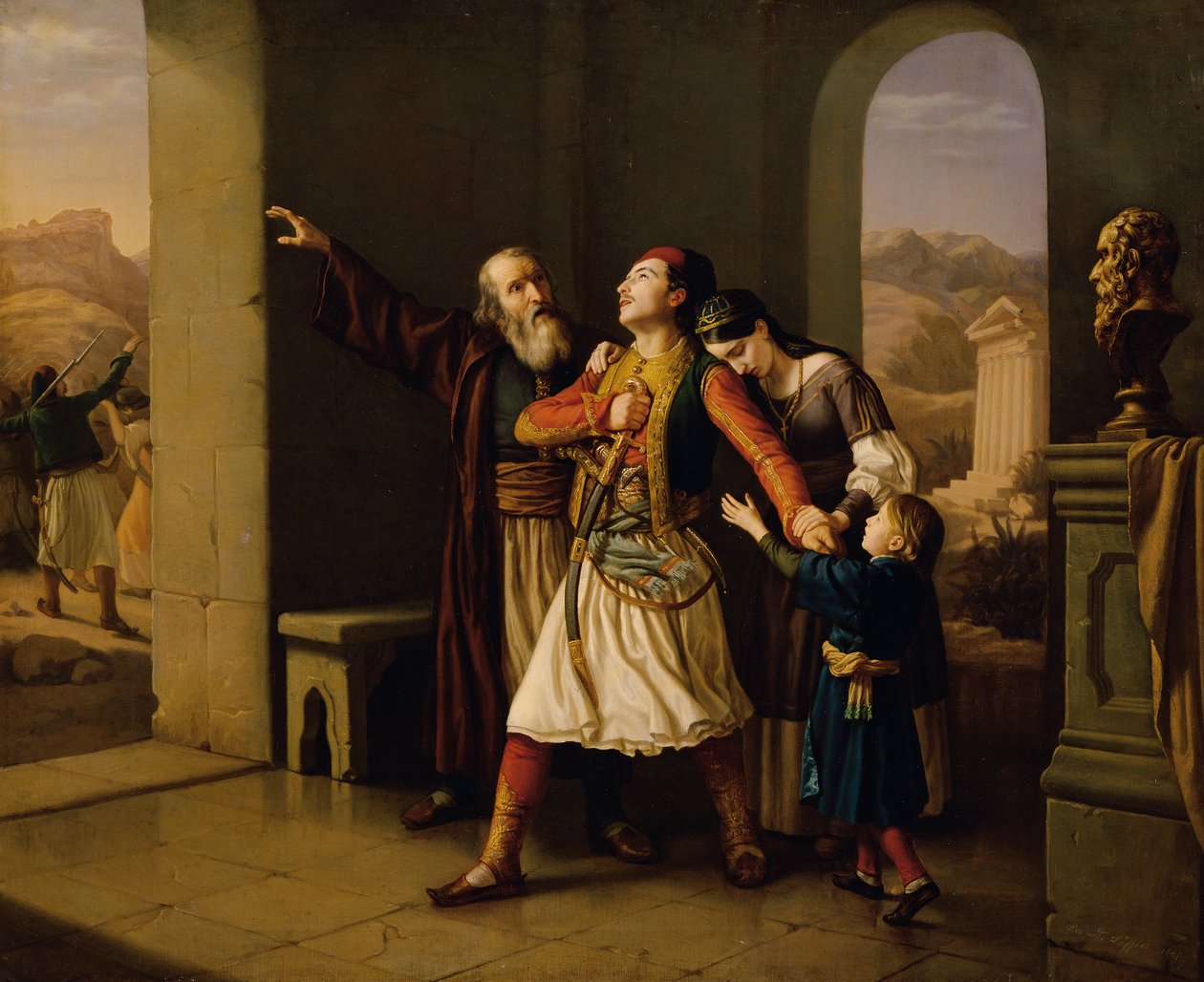 Řecký válečník se loučí od Leopold Löffler Edler von Radymno