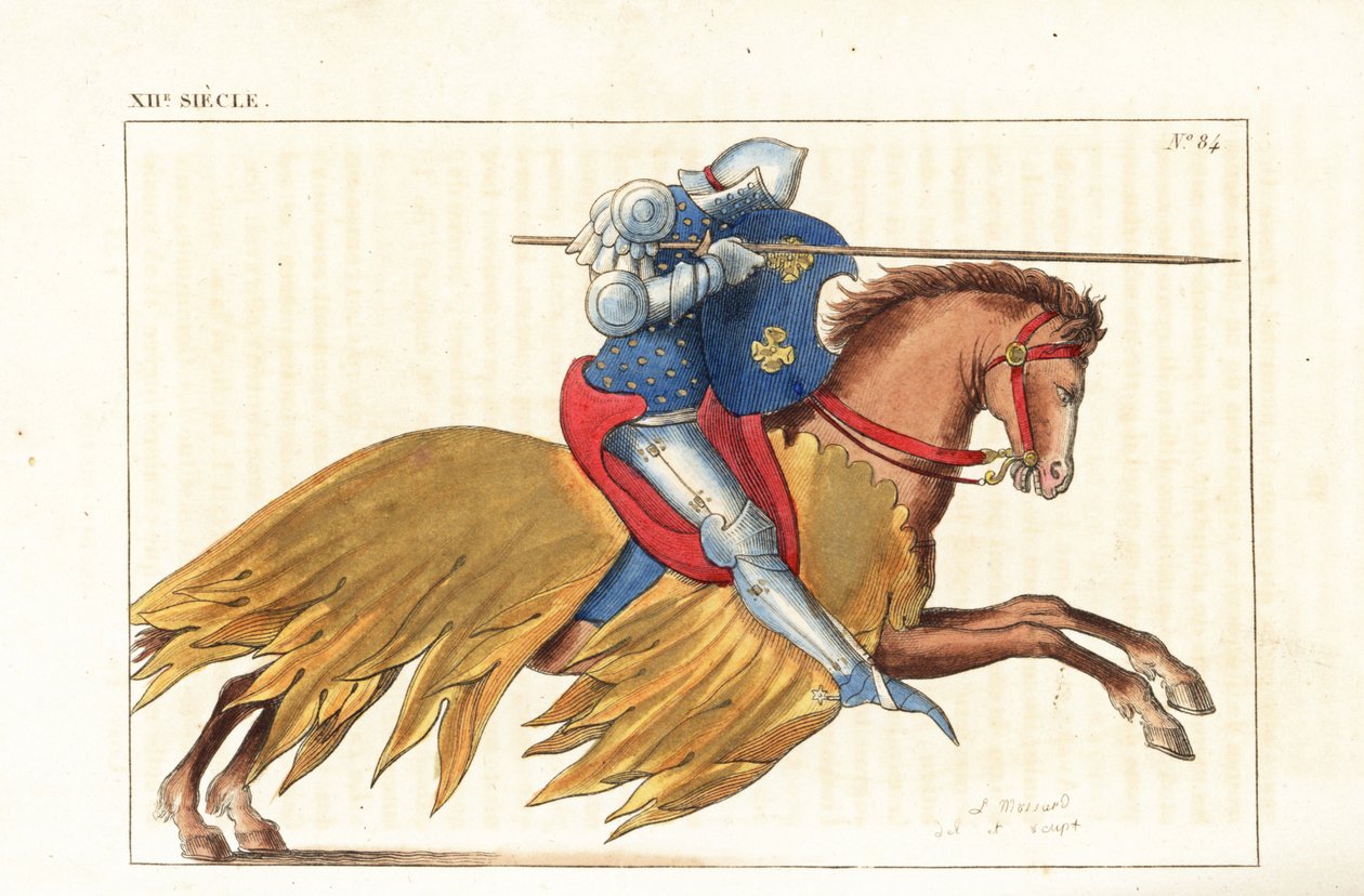 Anglická kavalérie útočí kopím od Leopold Massard