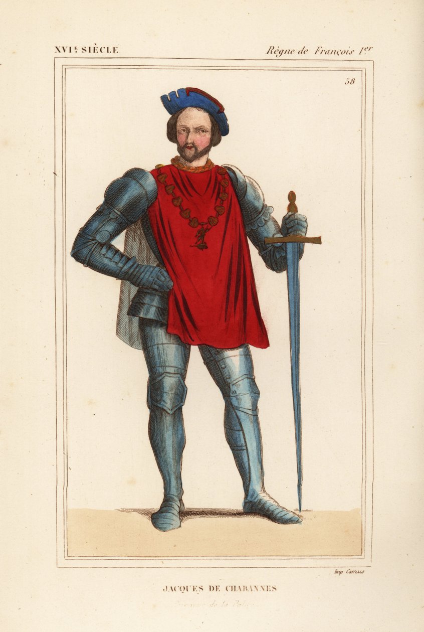 Jacques de Chabannes, seigneur de la Palice, francouzský vojenský důstojník od Leopold Massard