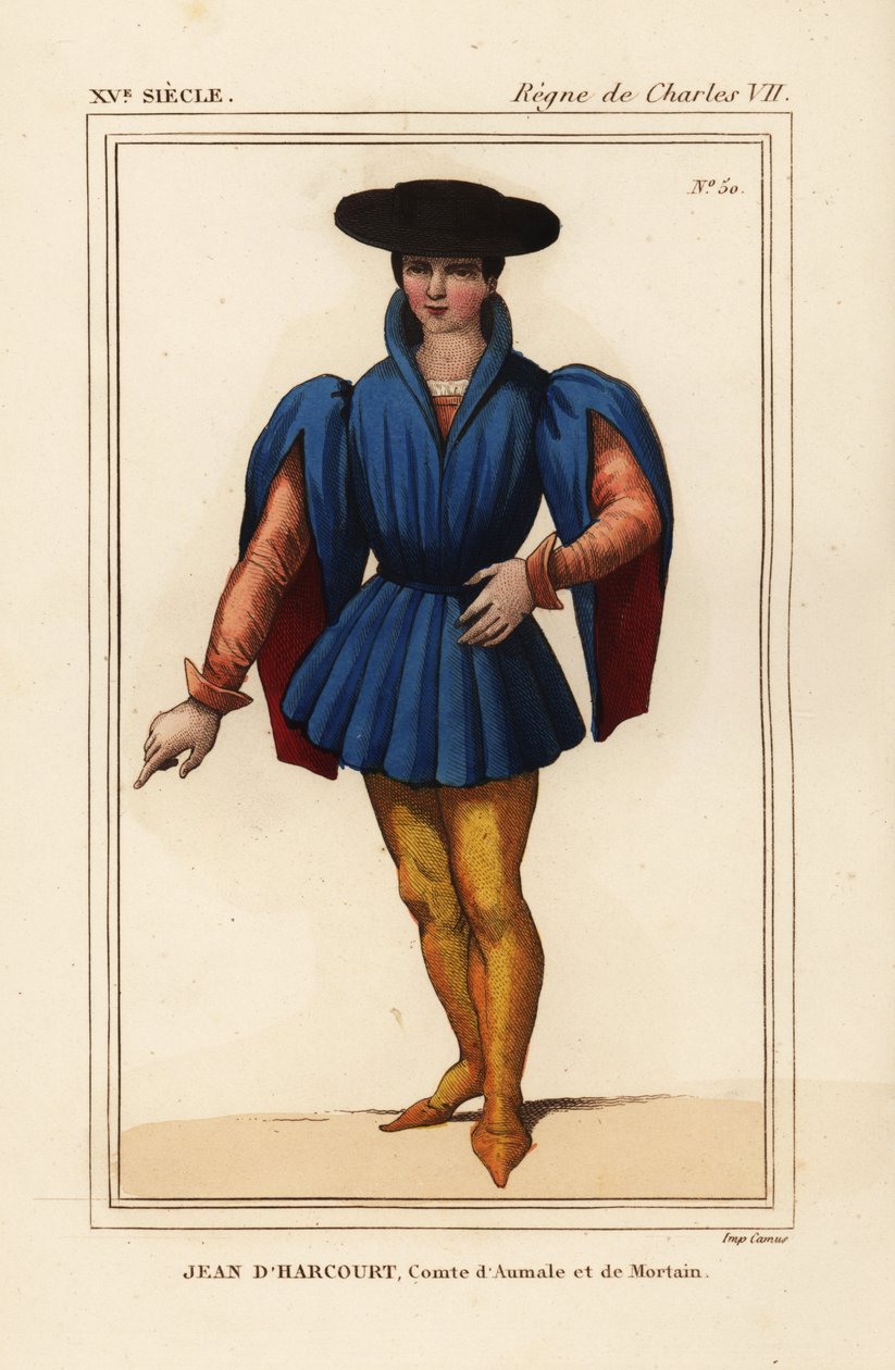 Jean VIII z Harcourtu, francouzský rytíř, hrabě z Aumale a Mortain od Leopold Massard