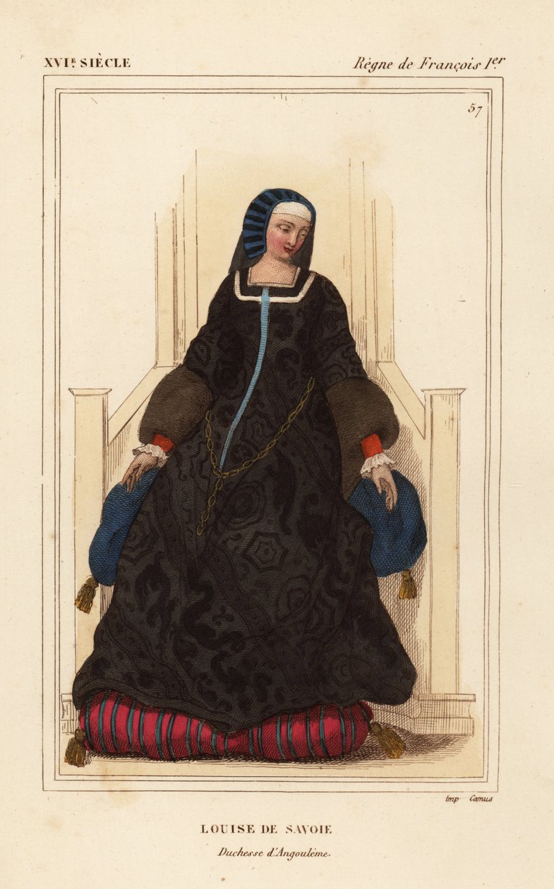 Louise Savojská, Louise de Savoie, vévodkyně z Angouleme, matka krále Františka I. od Leopold Massard