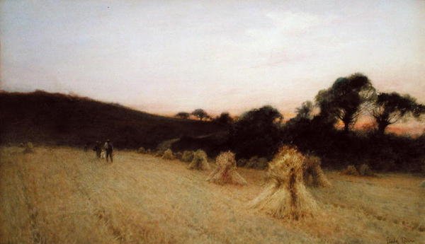 The Last Bright Gleam of Parting Day (akvarel na papíře) od Leopold Rivers