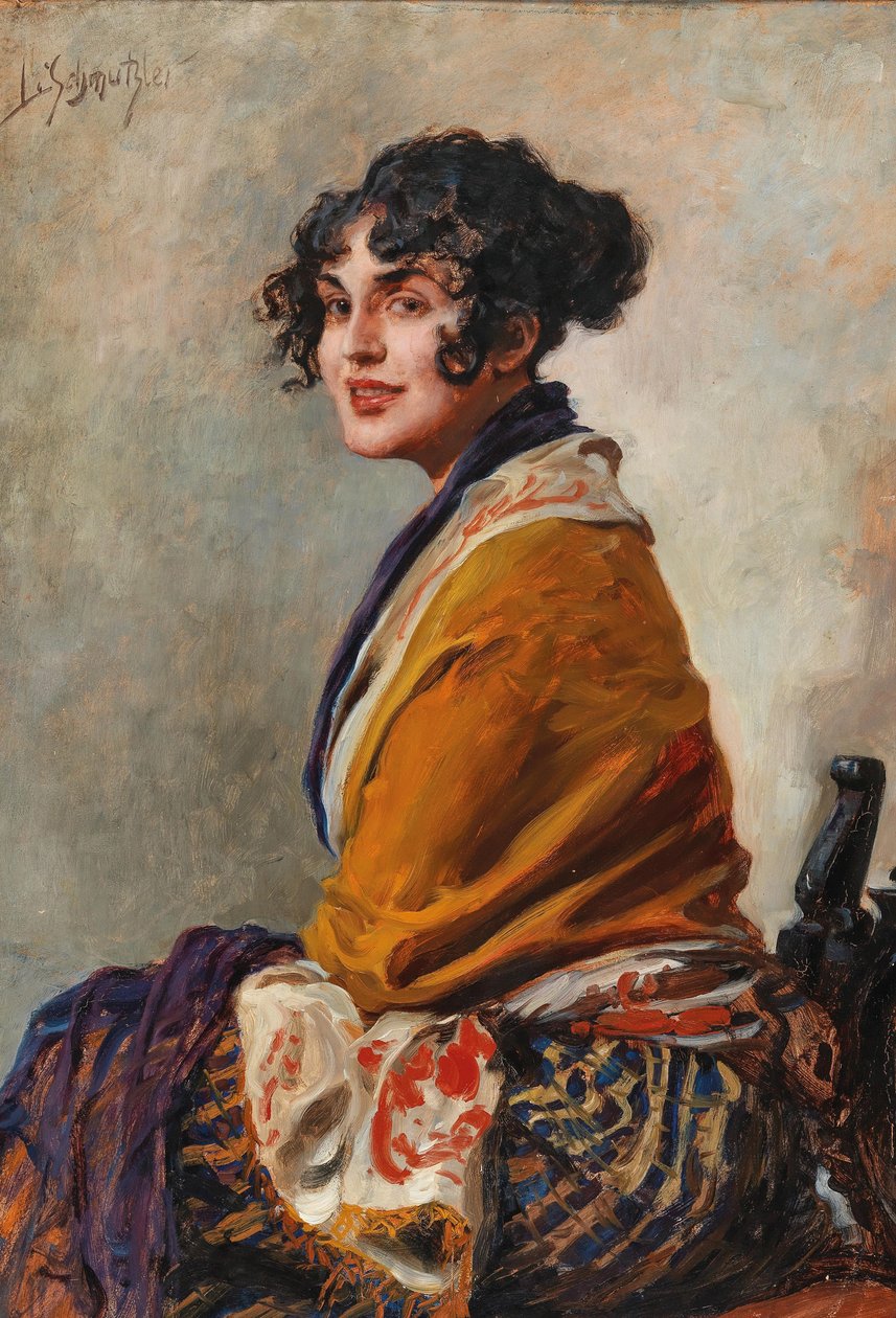 Portrét herečky Lili Marberg 1876-1962. od Leopold Schmutzler