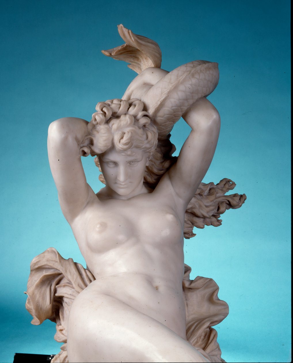 Galatea na delfínu, kolem roku 1880 (mramor) (detail 416888) od Leopoldo Ansiglione