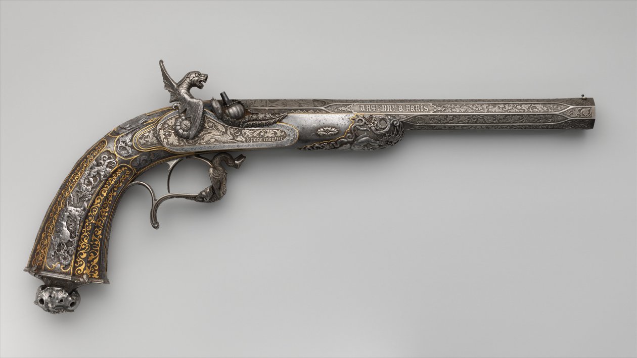 Výstava perkusí Pistole, francouzština, z roku 1851 od Lepage Moutier
