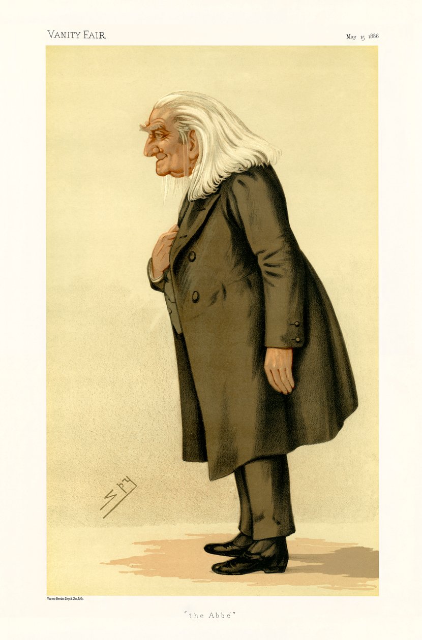 Franz Liszt - portrét stojící od Leslie Matthew (1851-1922) Ward