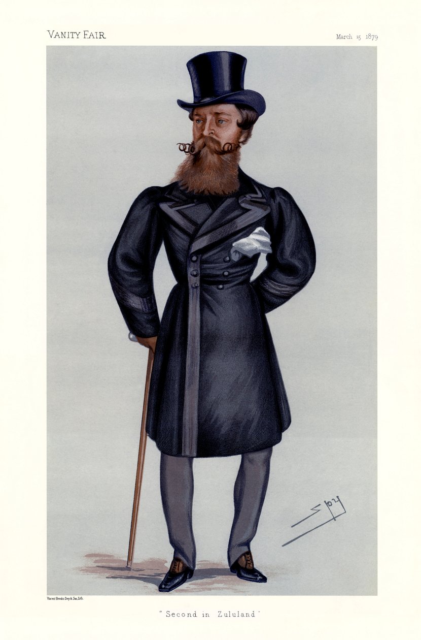 Generálmajor Henry Hope Crealock - portrét stojící držící hůl a cylindr od Leslie Matthew (1851 1922) Ward