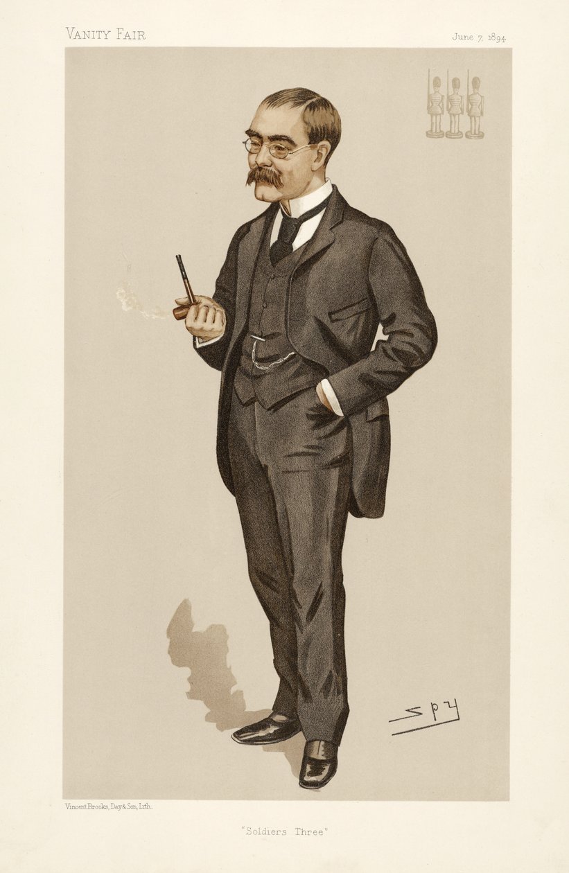 Rudyard Kipling (1865 - 1936), z Vanity Fair, hospoda. 1894 (barevná litografie) od Leslie Matthew Ward