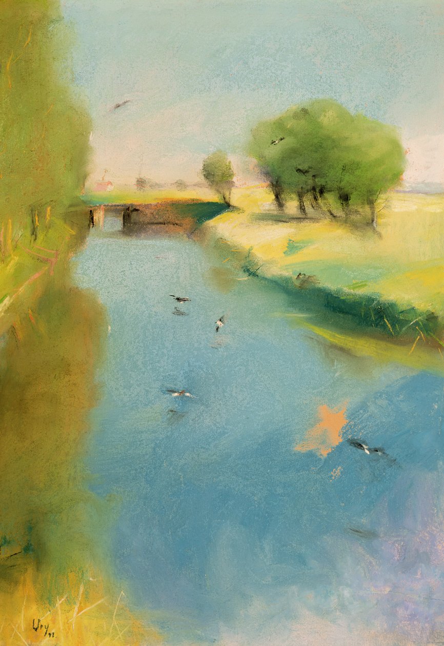 Canal, 1897 (pastel na plátně) od Lesser Ury