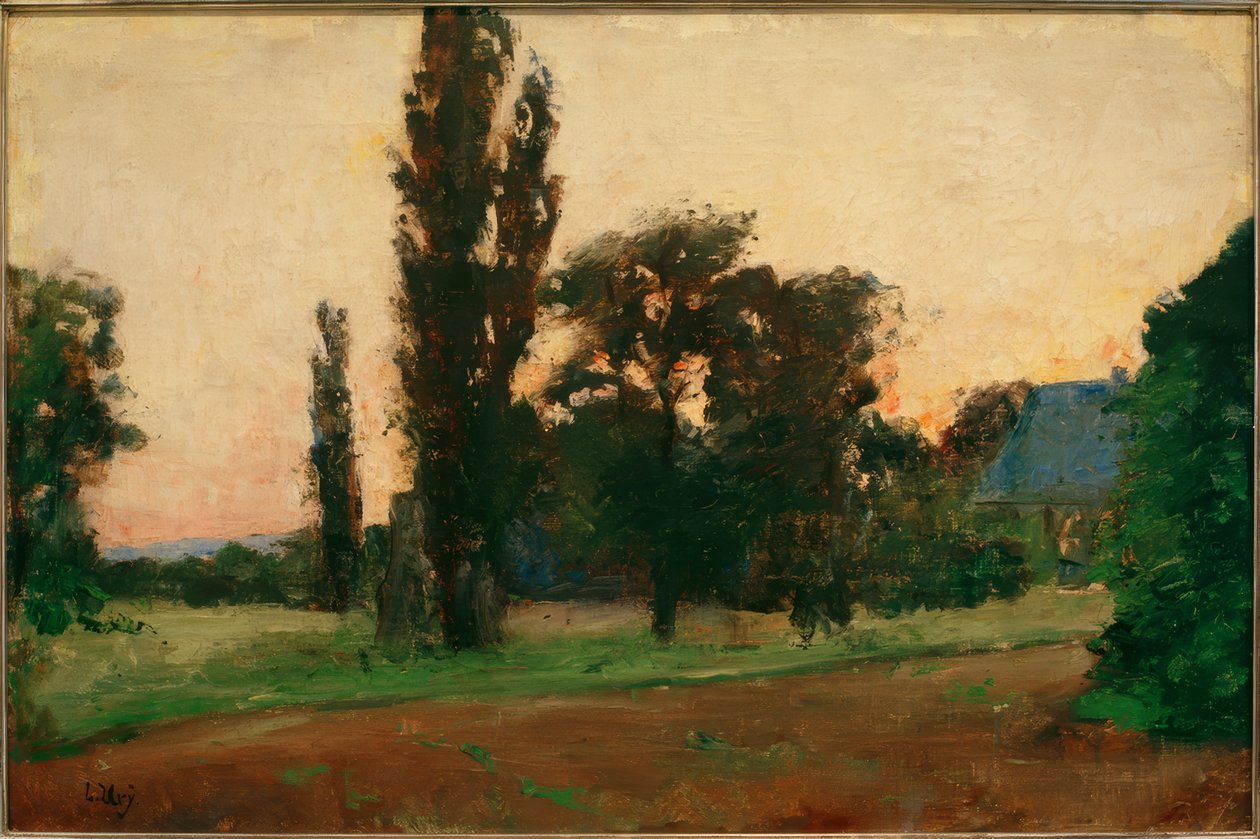 Večerní nálada nad rýnskou krajinou od Lesser Ury