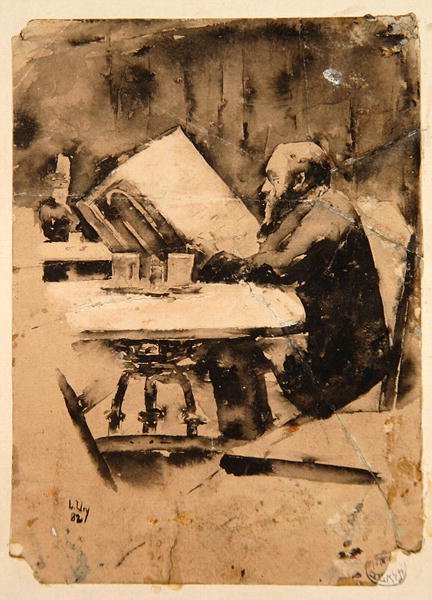 Muž v kavárně od Lesser Ury