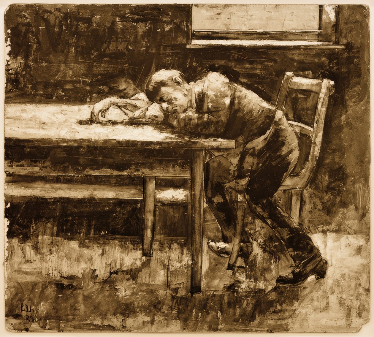 Spící dělník od Lesser Ury