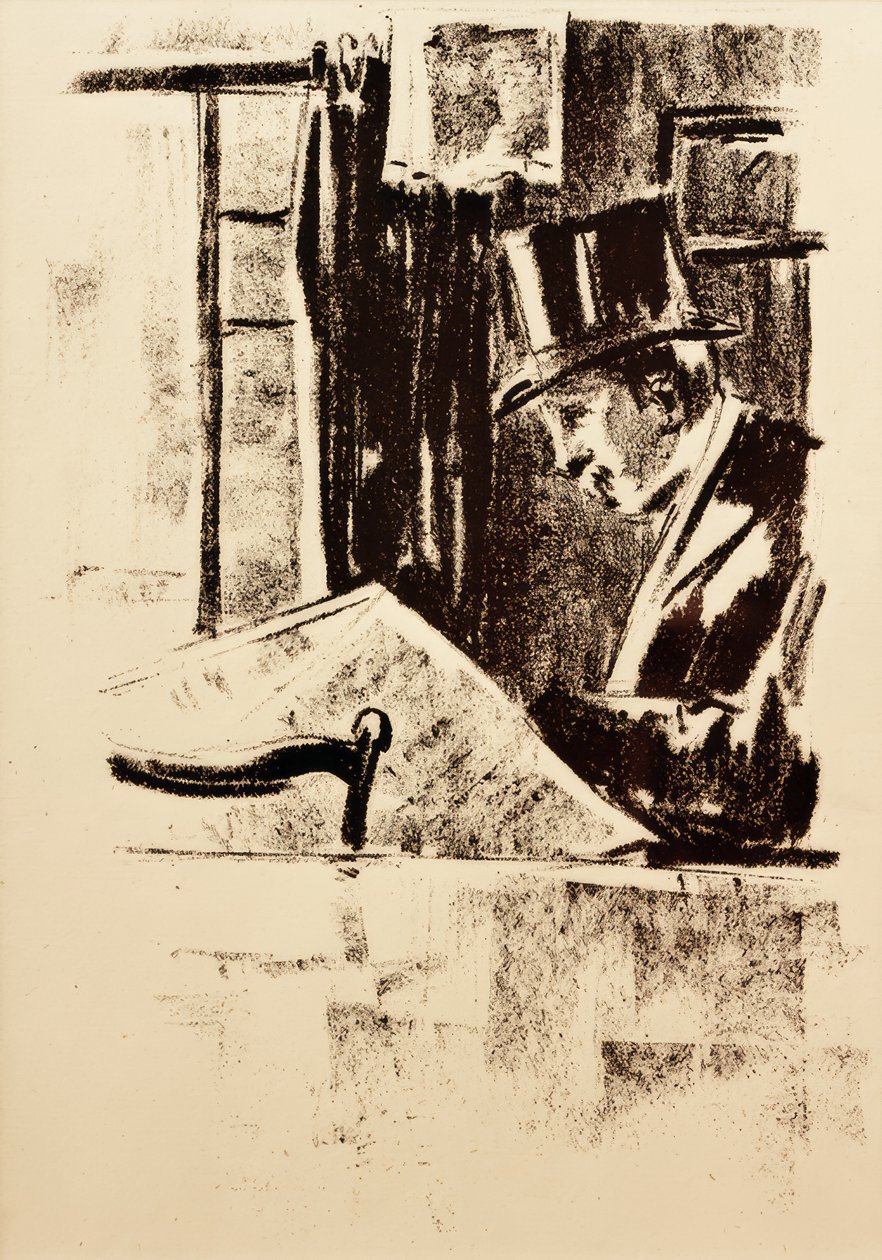 Čtečka novin s válcem od Lesser Ury