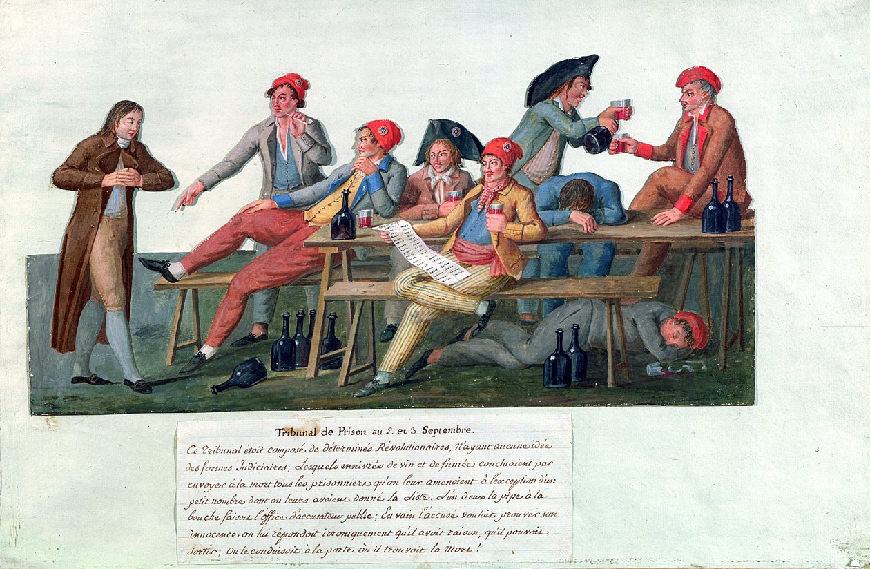 Vězeňský tribunál 2. a 3. září 1792 (kvaš na kartě) od Lesueur Brothers
