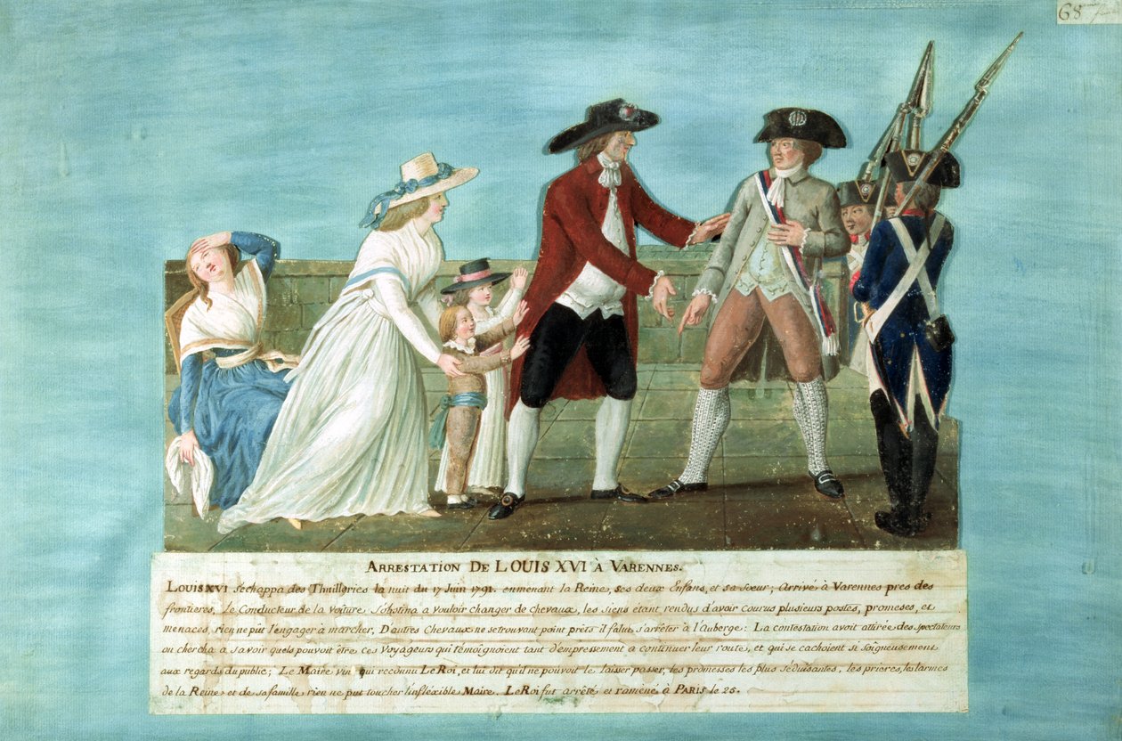 Zatčení Ludvíka XVI. a jeho rodiny ve Varennes, 21. června 1791 od Lesueur Brothers