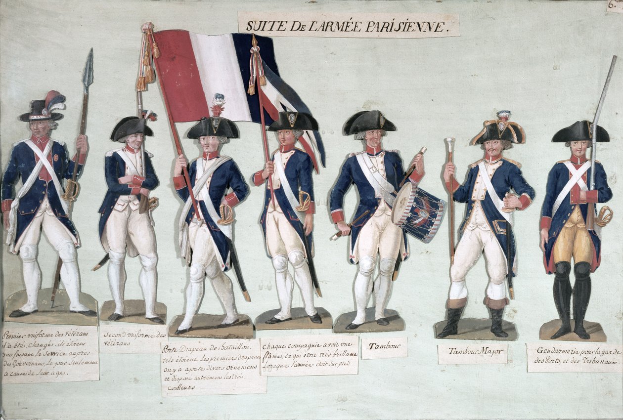 Pařížská armáda během francouzské revoluce c. 1789 od Lesueur Brothers